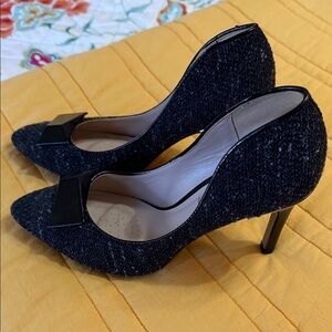 Clarks Black Textured Heels